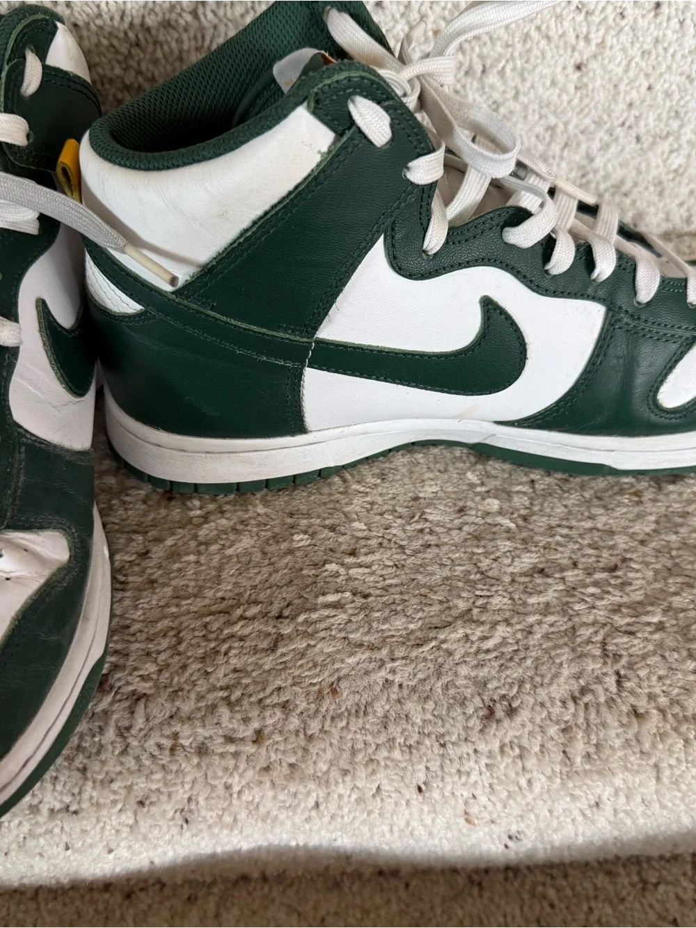 Nike High-Top Sneakers in White and Dark Green - Picture 10 of 14